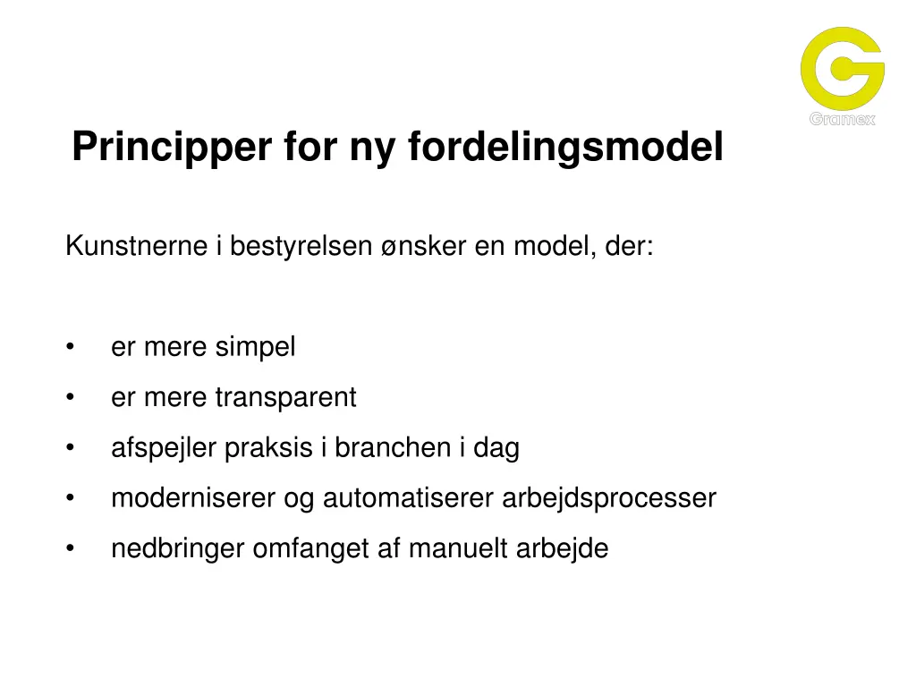 principper for ny fordelingsmodel