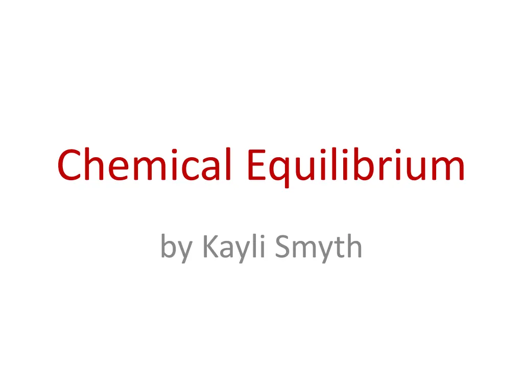 chemical equilibrium