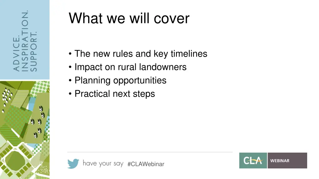 what we will cover