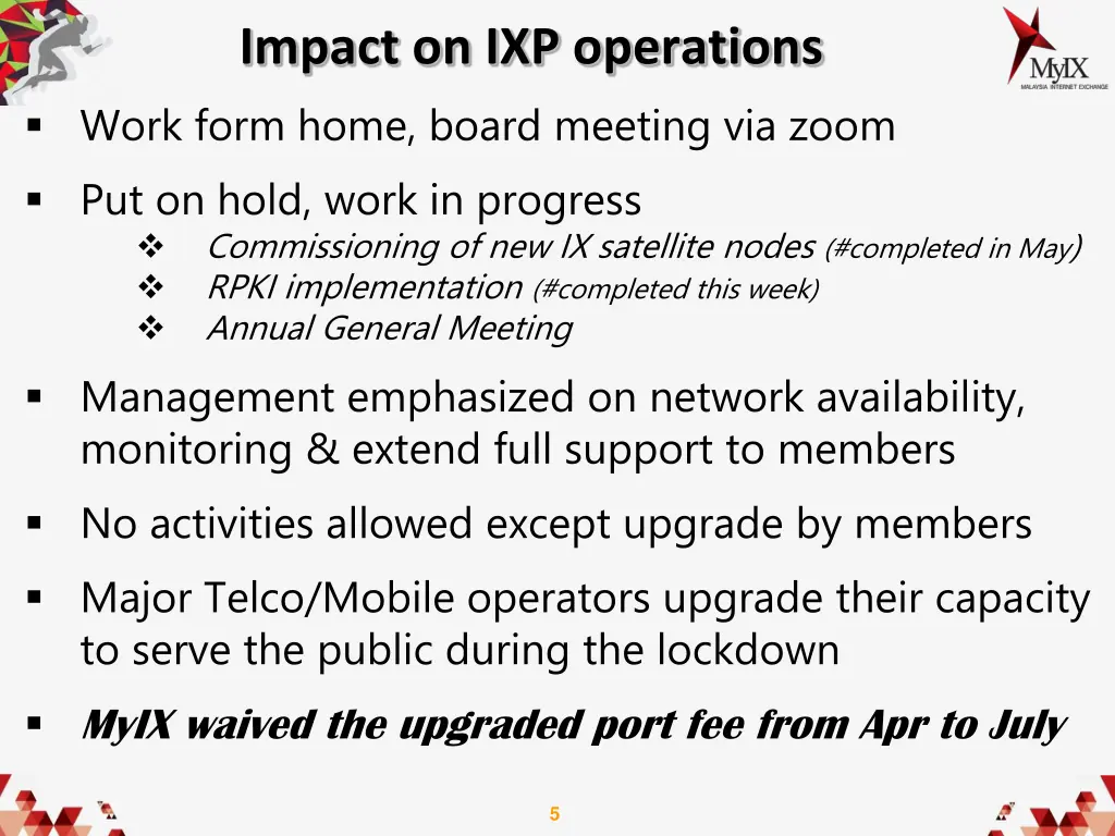 impact on ixp operations work form home board