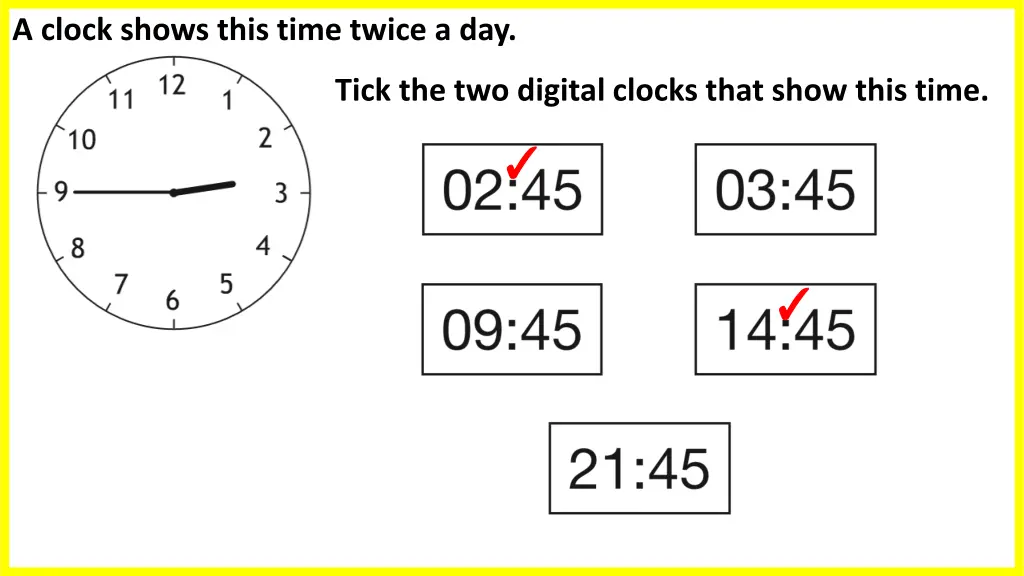 a clock shows this time twice a day
