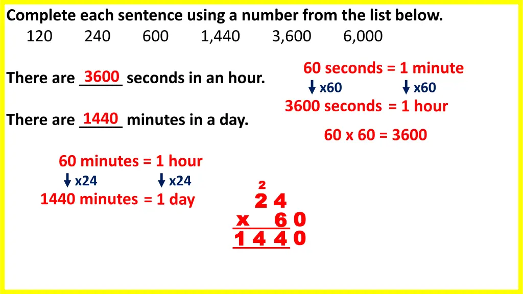 complete each sentence using a number from
