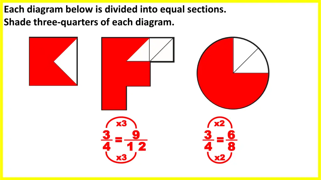 each diagram below is divided into equal sections
