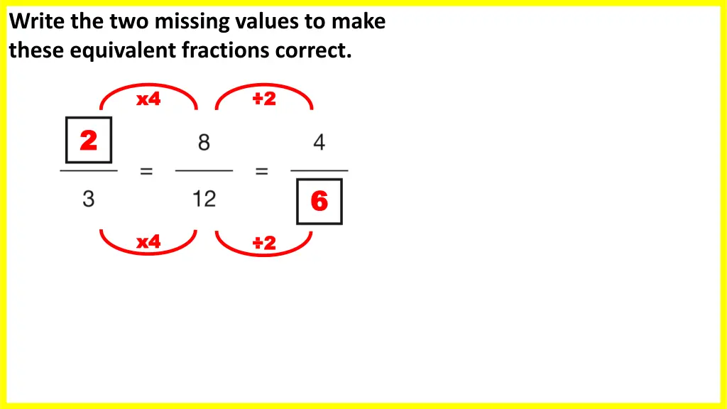 write the two missing values to make these