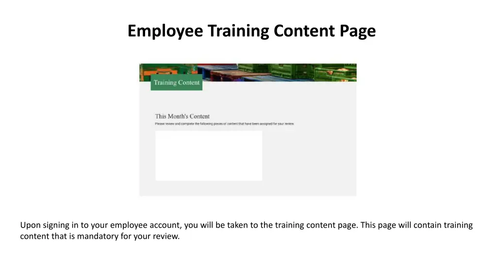 employee training content page