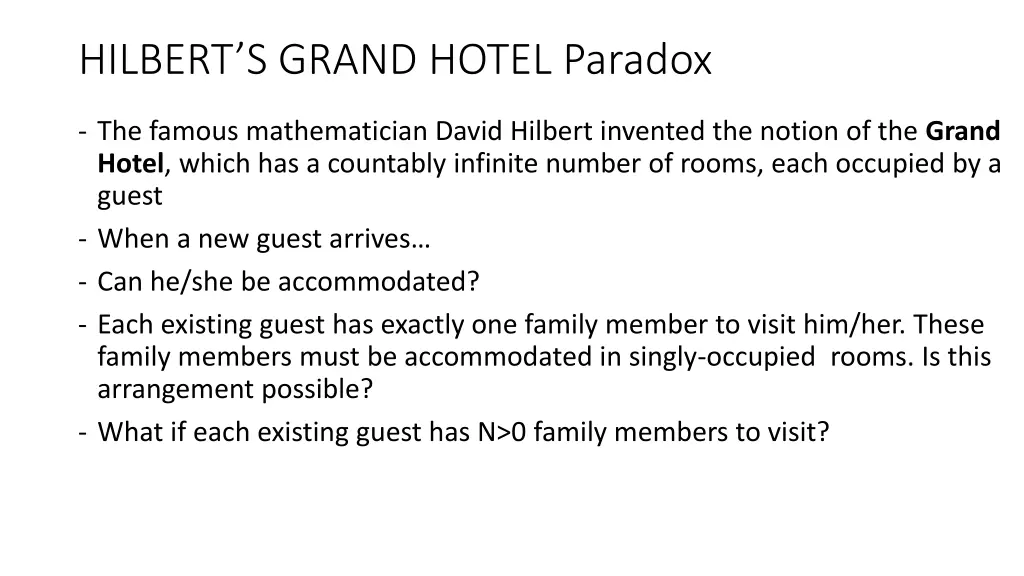 hilbert s grand hotel paradox