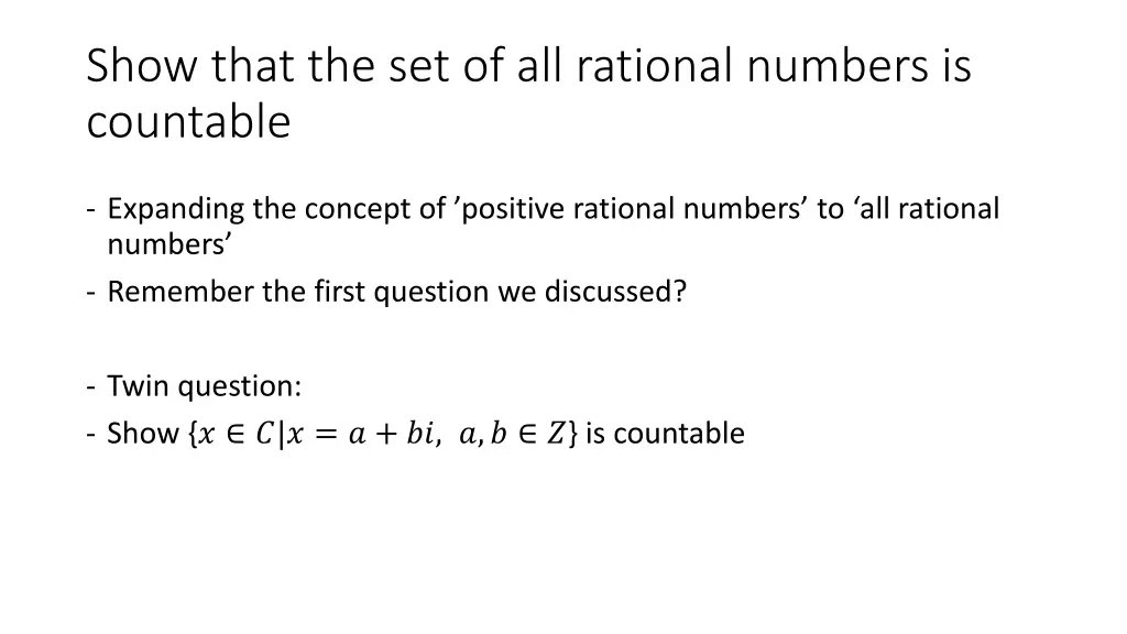 show that the set of all rational numbers