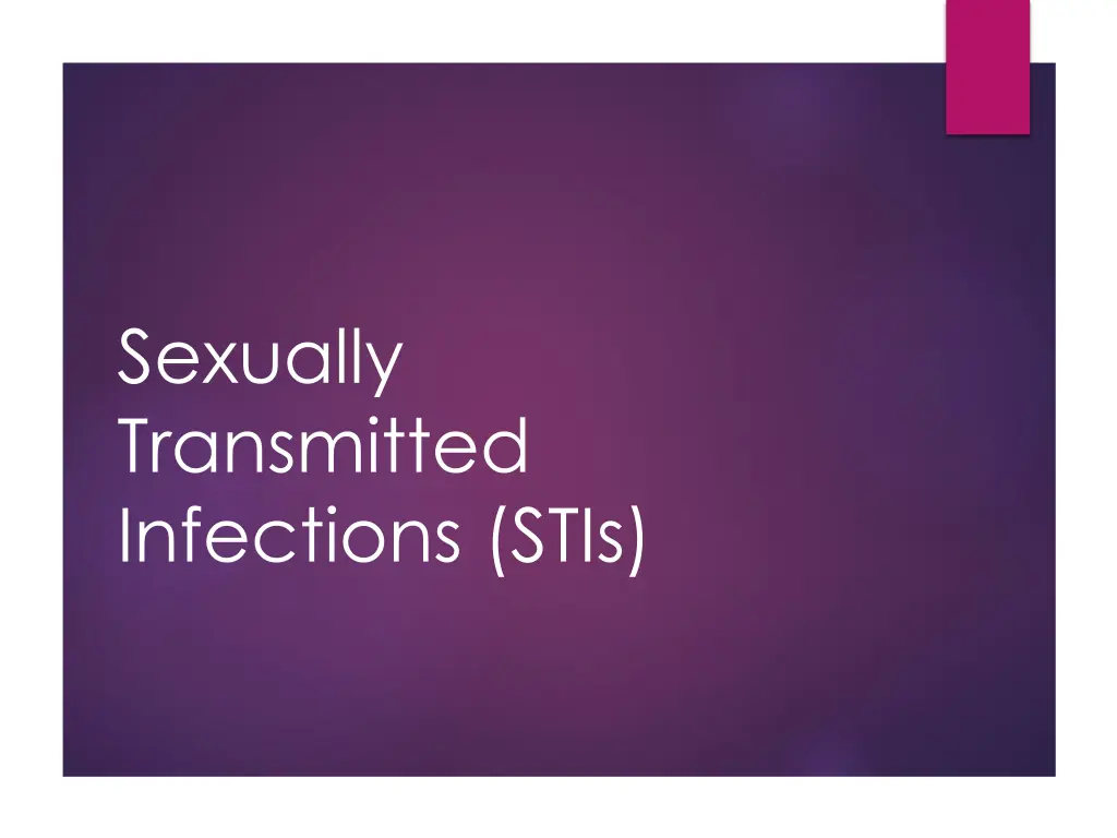 sexually transmitted infections stis
