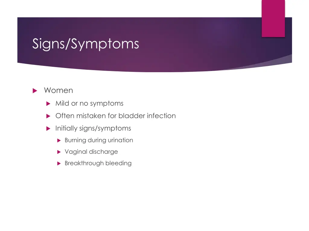 signs symptoms