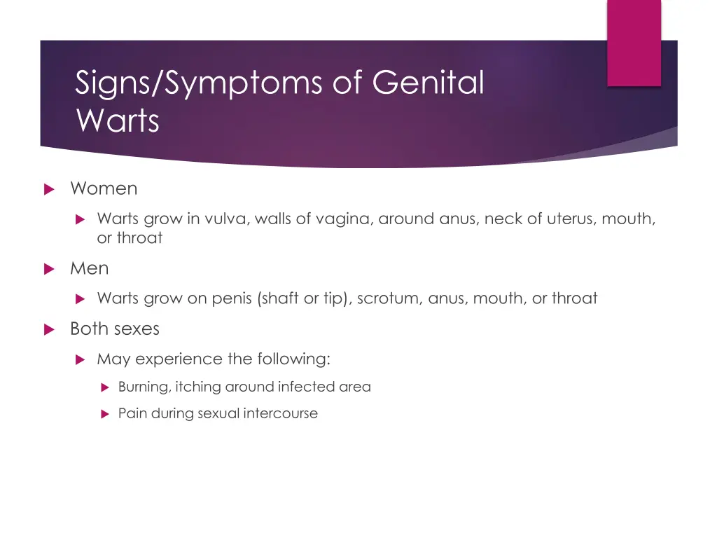 signs symptoms of genital warts