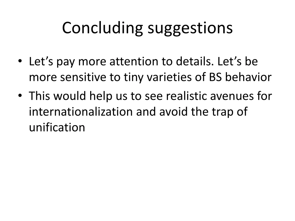 concluding suggestions