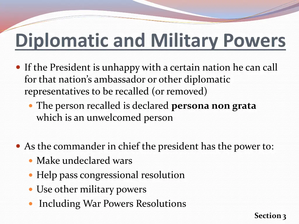 diplomatic and military powers 1