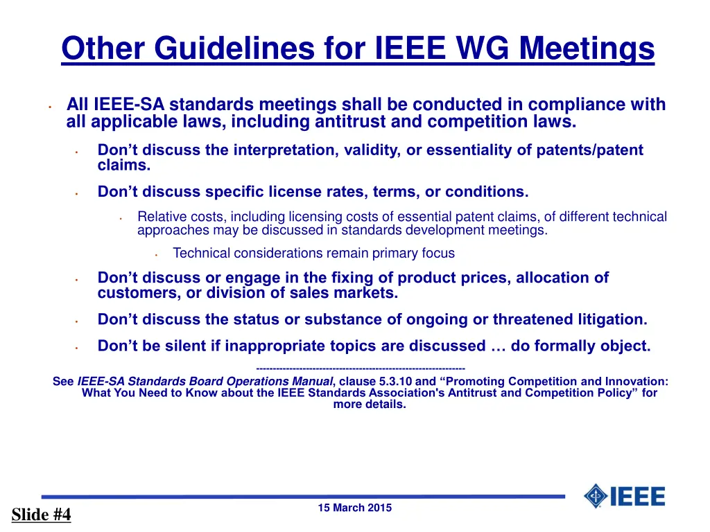 other guidelines for ieee wg meetings