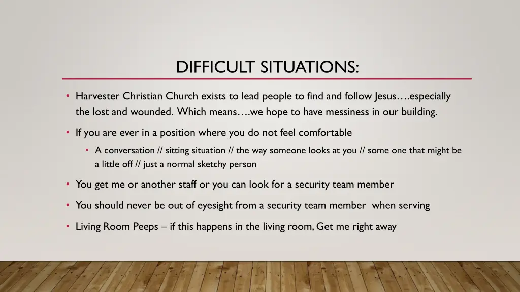 difficult situations