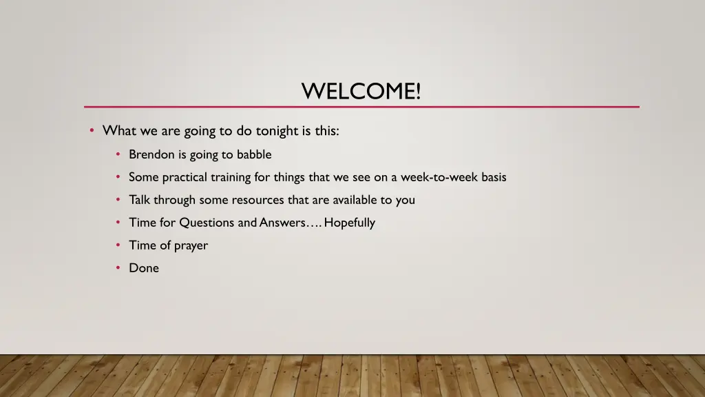 welcome
