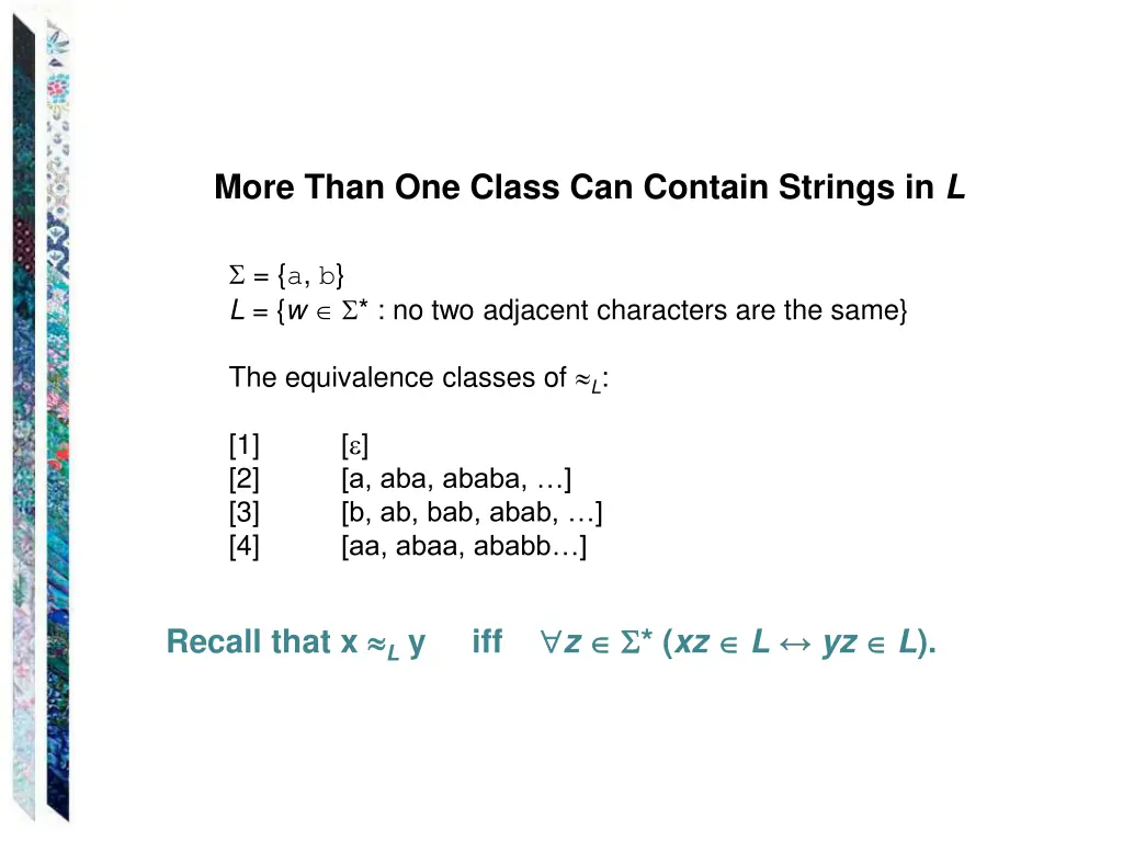 more than one class can contain strings in l