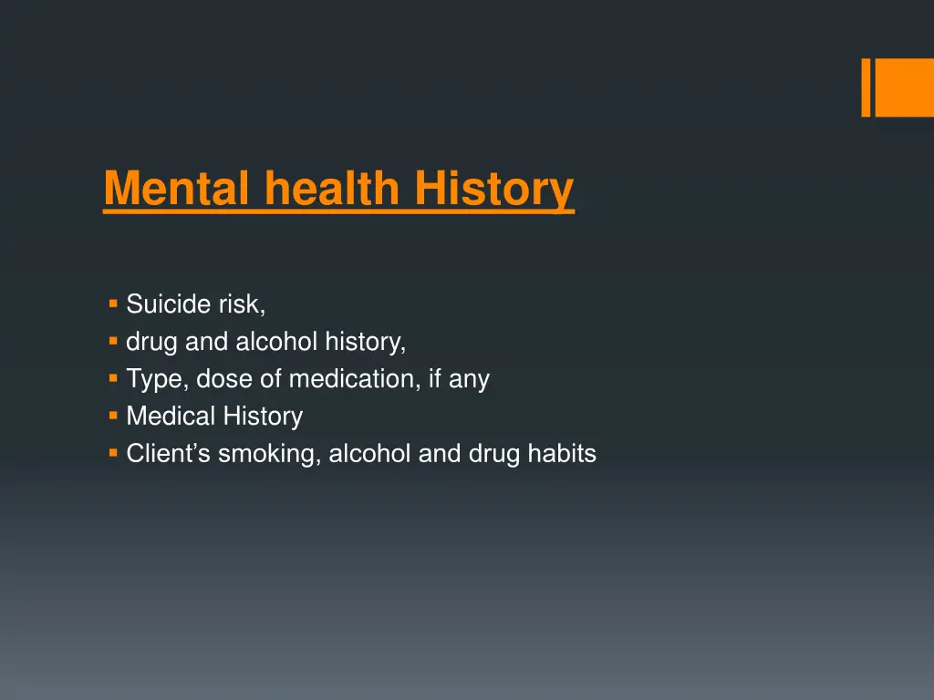 mental health history