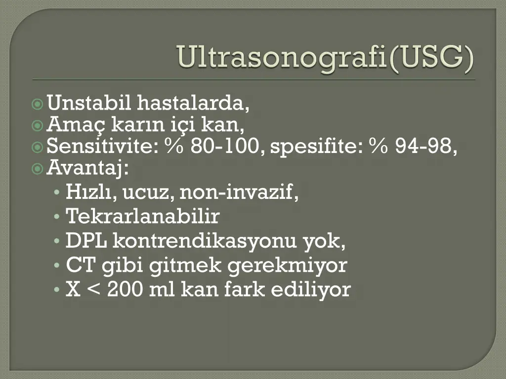 unstabil hastalarda ama kar n i i kan sensitivite