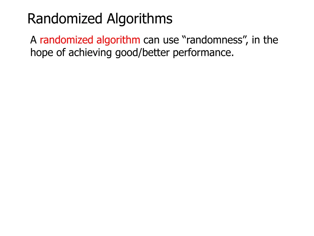 randomized algorithms