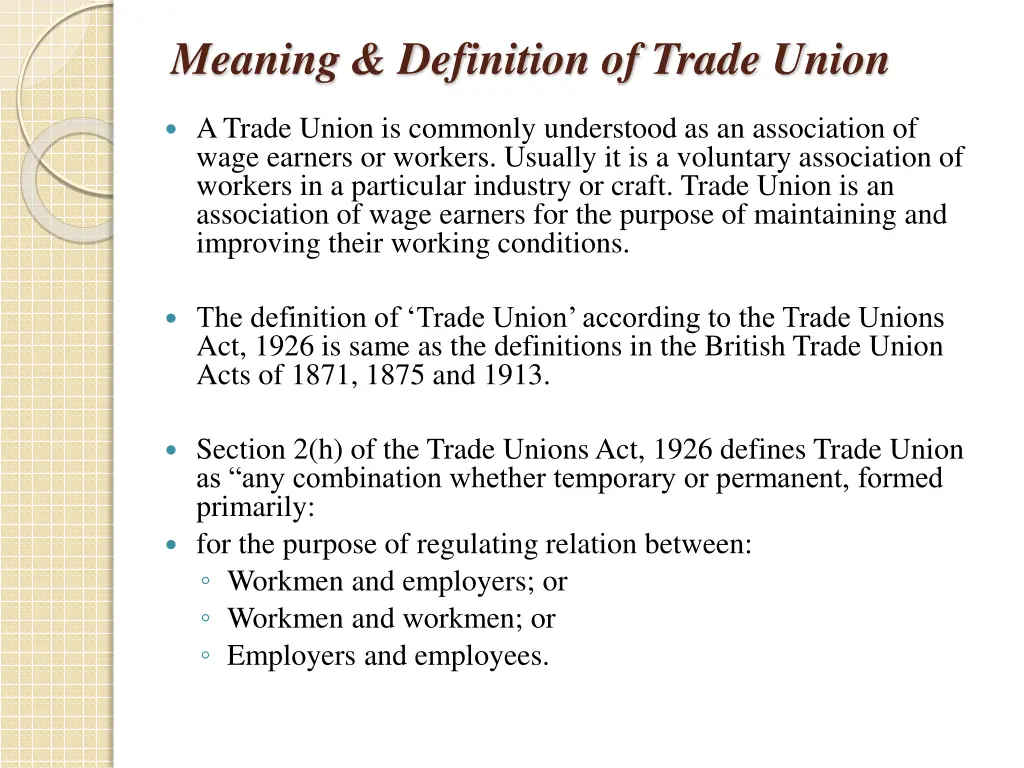 meaning definition of trade union