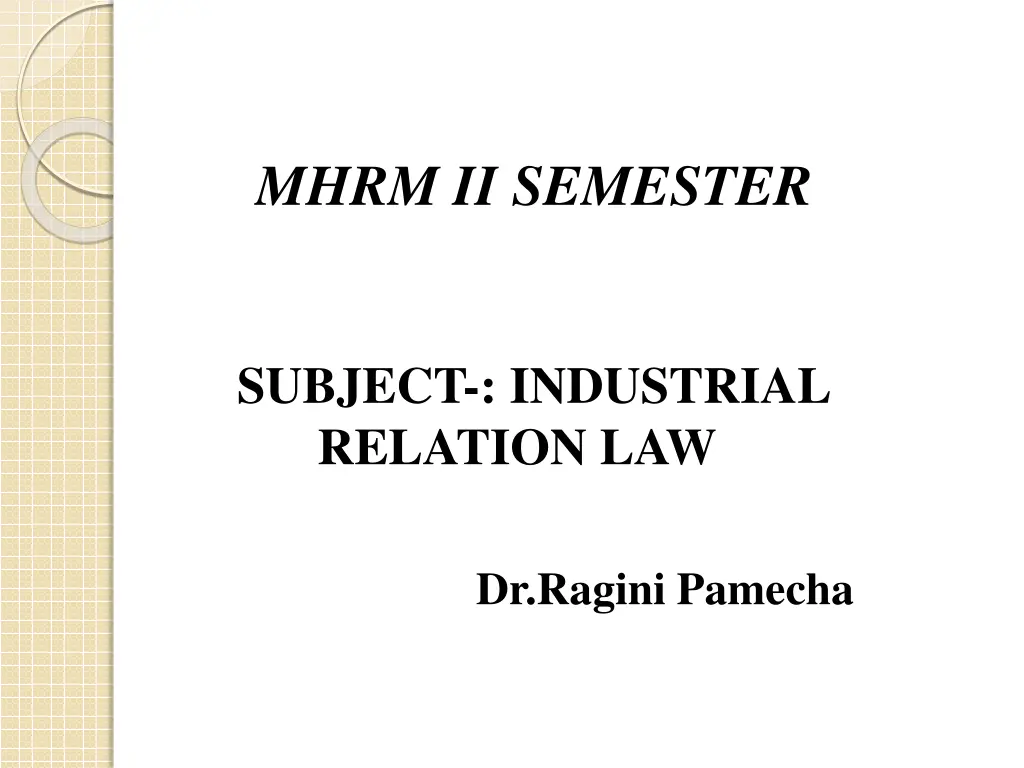 mhrm ii semester