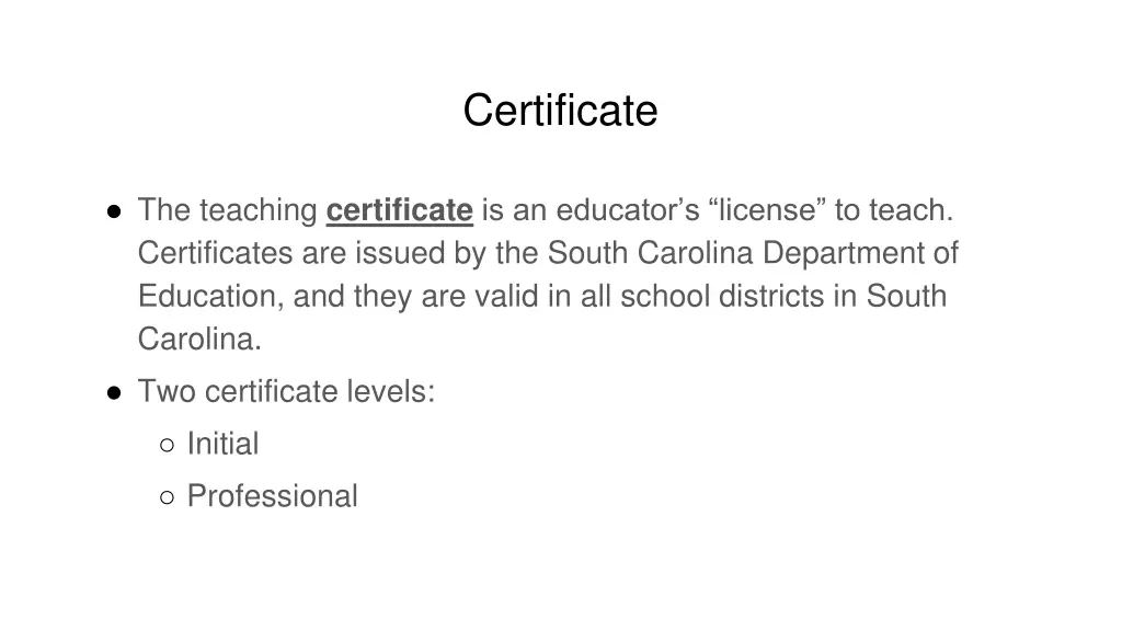 certificate