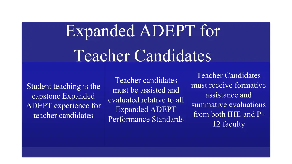 expanded adept for teacher candidates