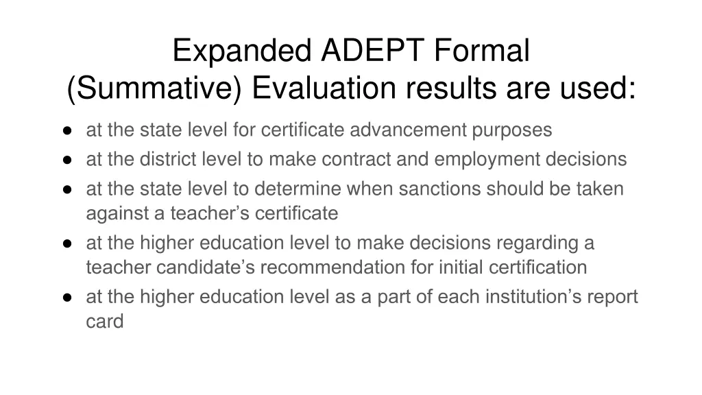 expanded adept formal summative evaluation