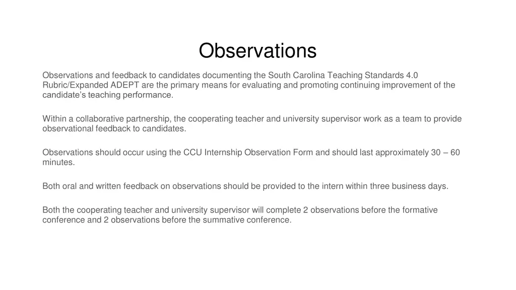 observations