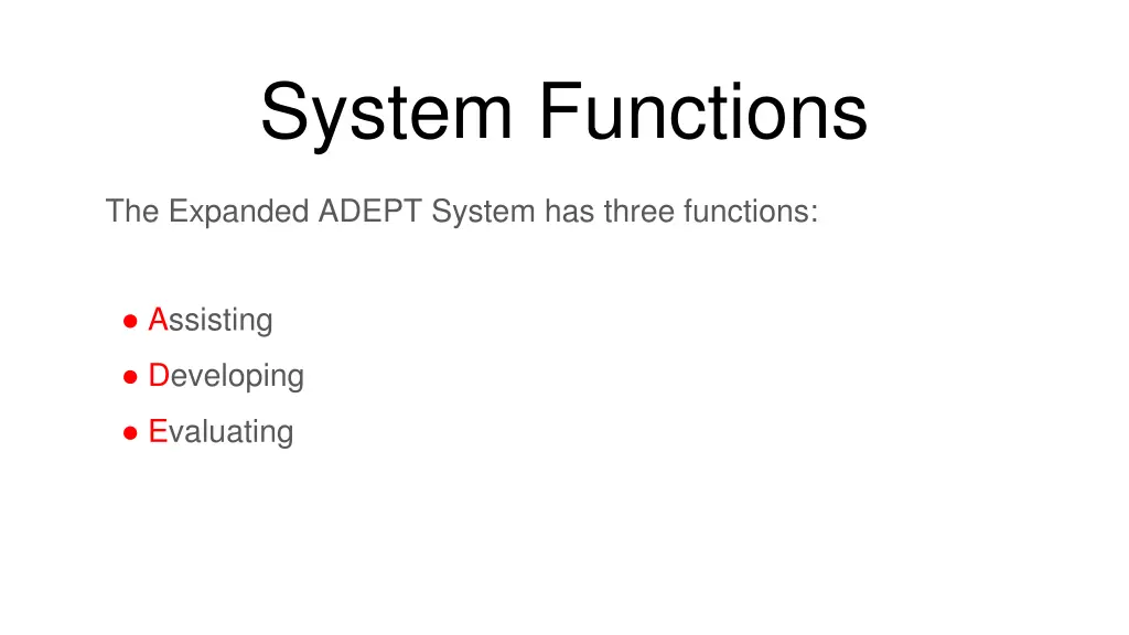 system functions