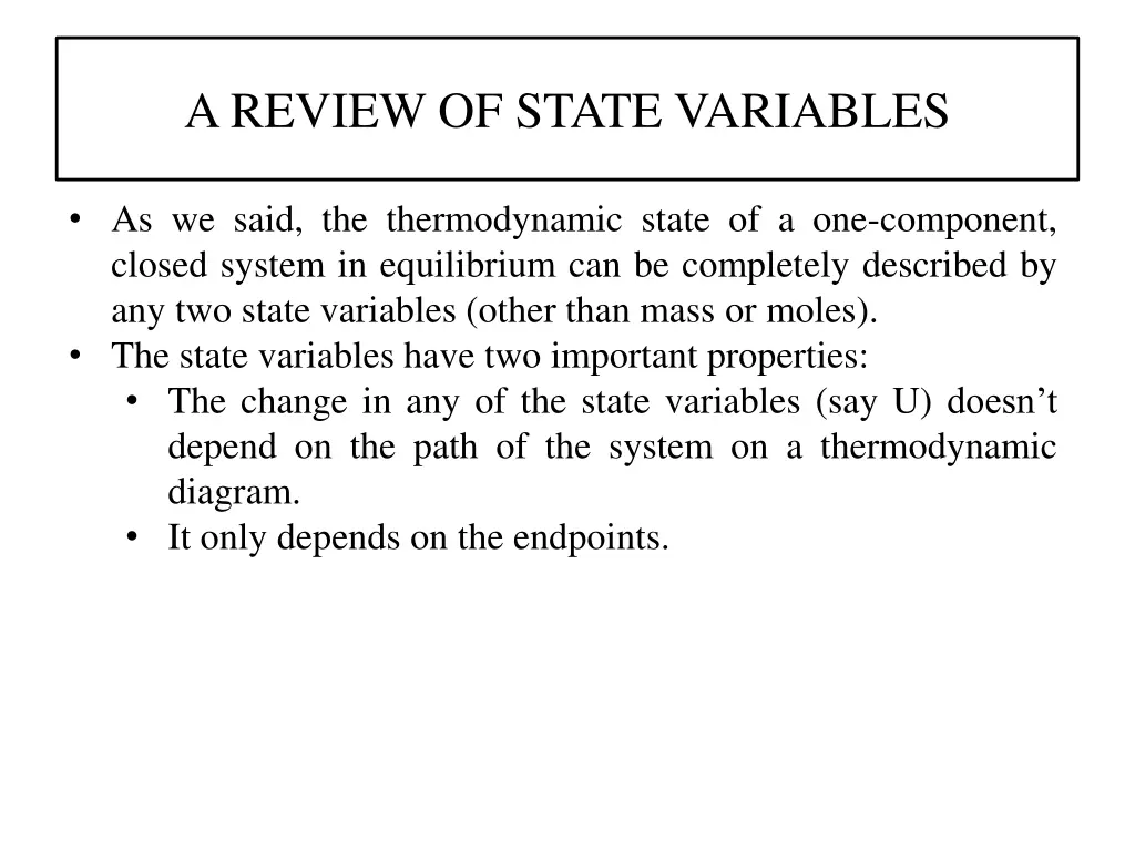 a review of state variables 2