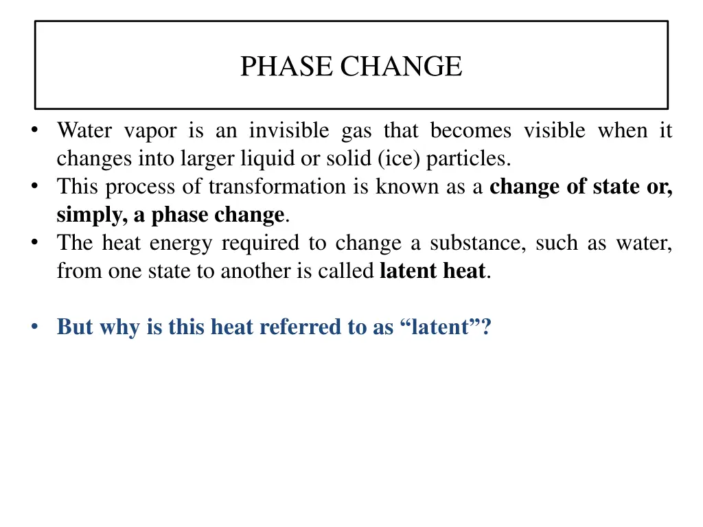 phase change