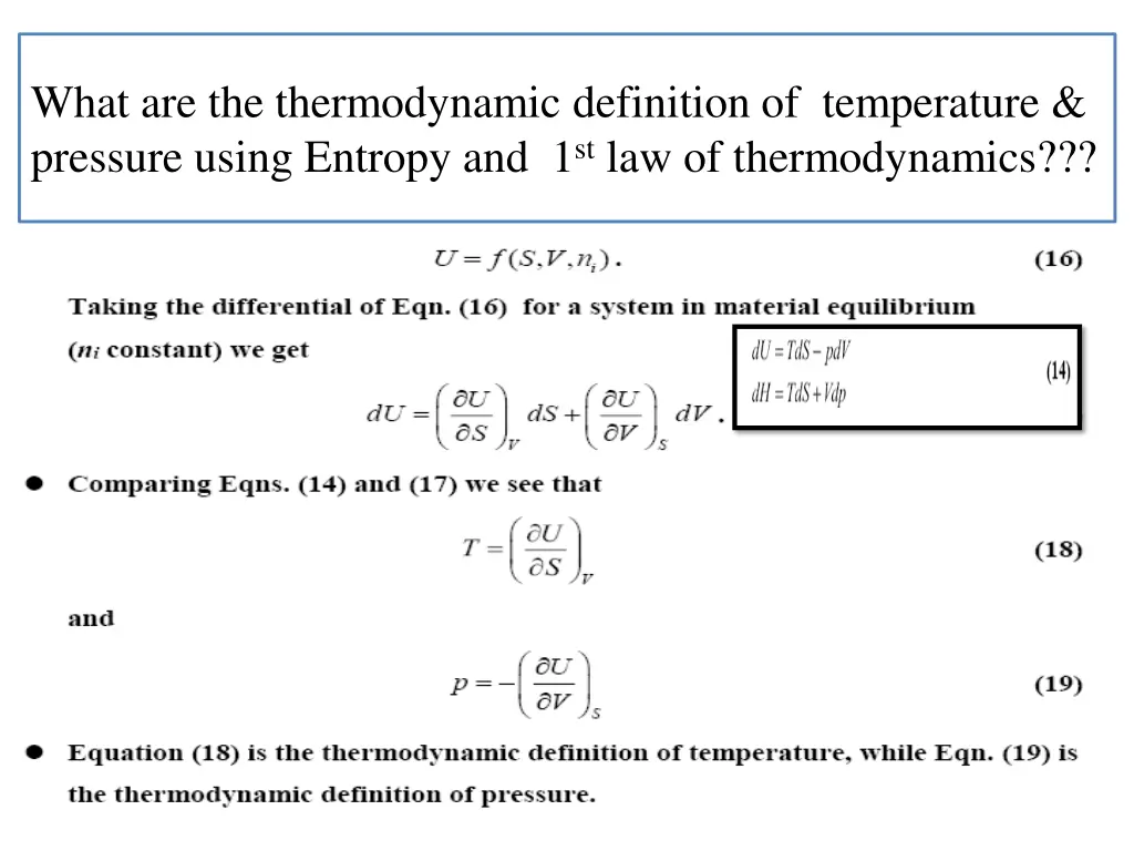 what are the thermodynamic definition 1