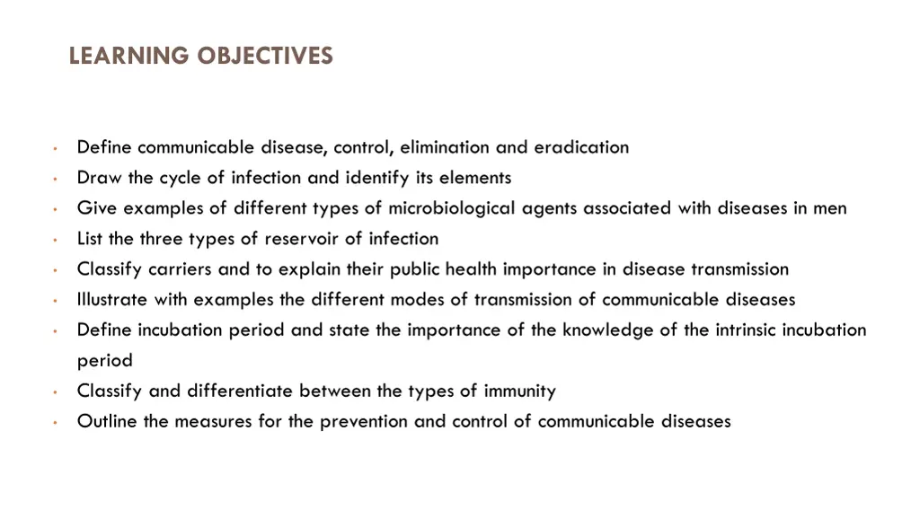 learning objectives