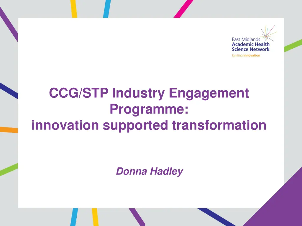ccg stp industry engagement programme innovation
