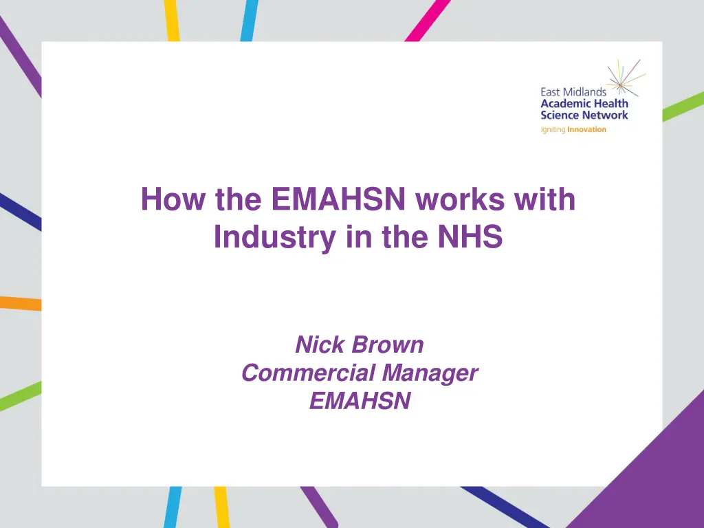 how the emahsn works with industry in the nhs