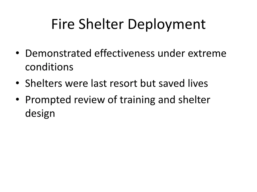 fire shelter deployment