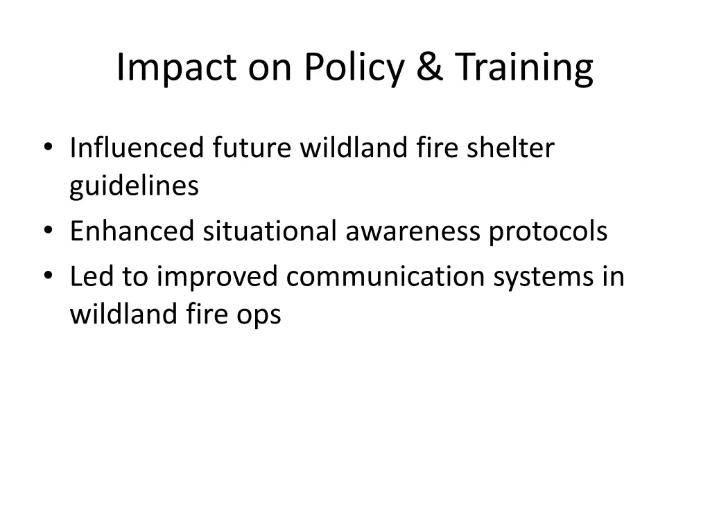 impact on policy training