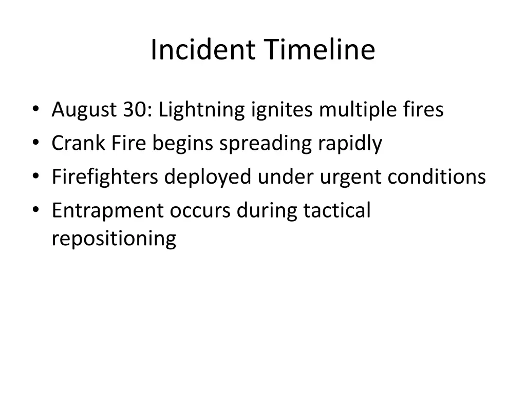 incident timeline