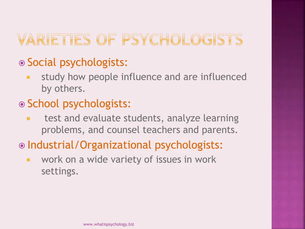 varieties of psychologists 1