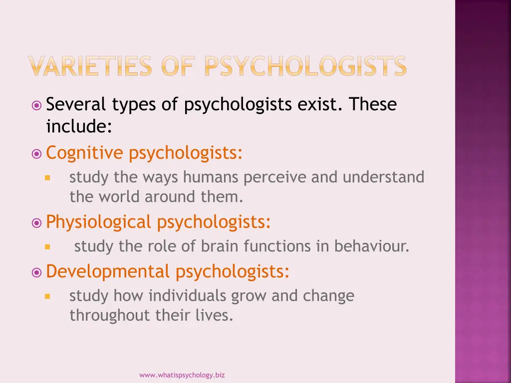 varieties of psychologists