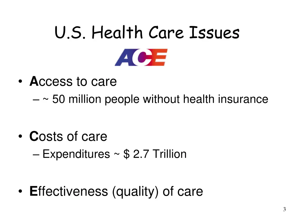 u s health care issues