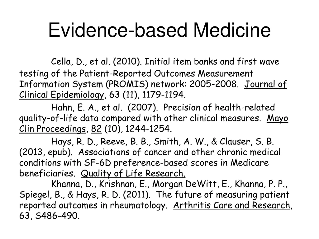 evidence based medicine
