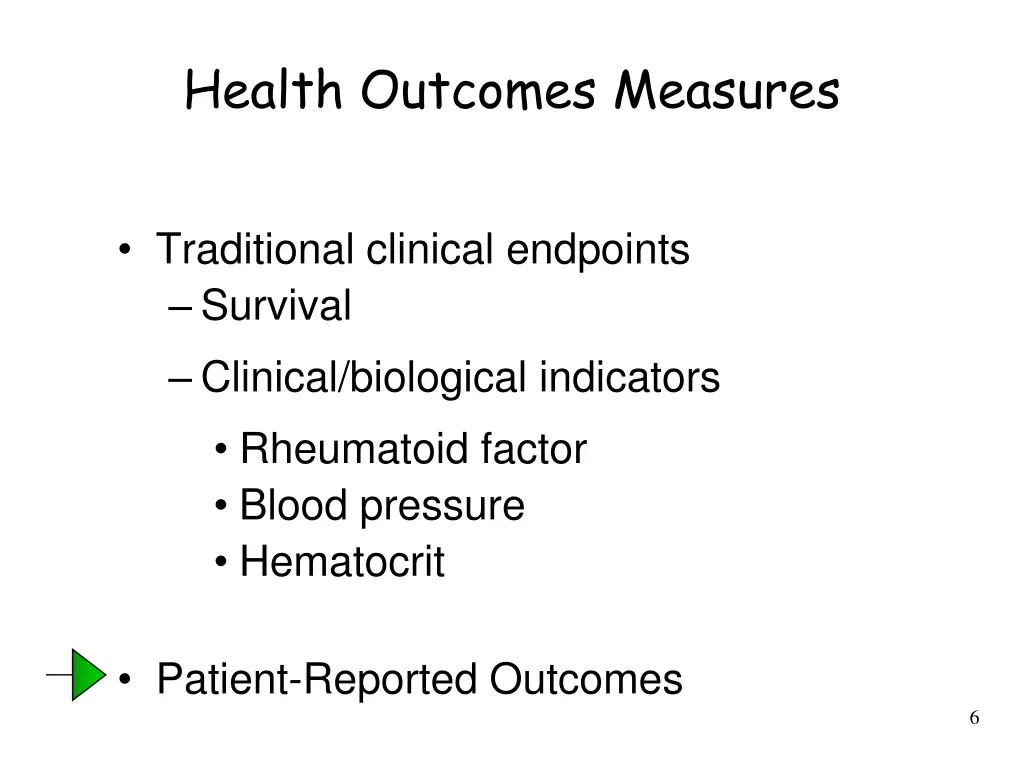 health outcomes measures