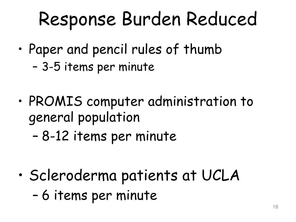response burden reduced
