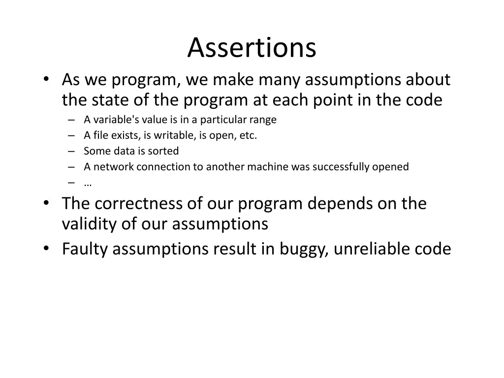 assertions