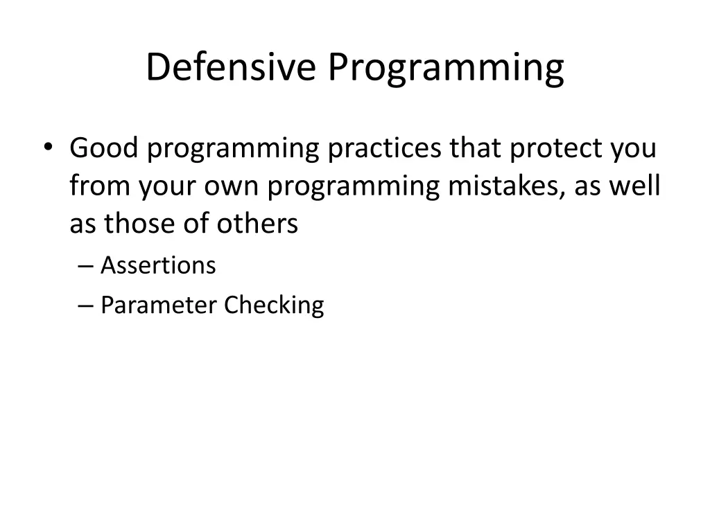 defensive programming 1