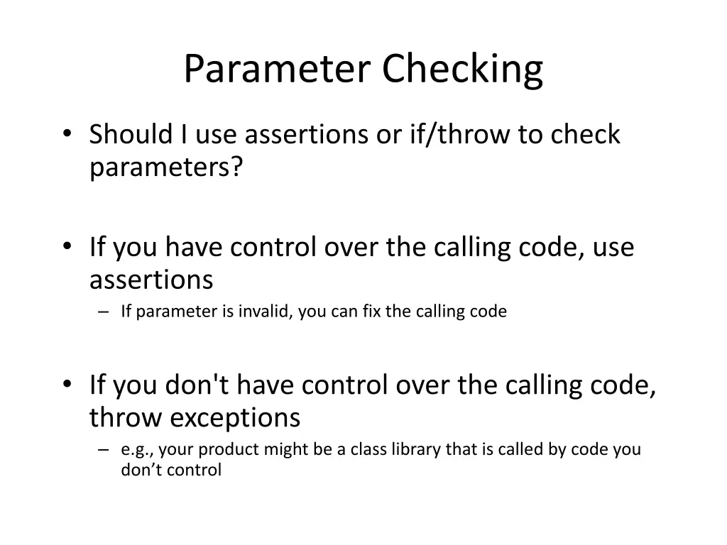 parameter checking 2