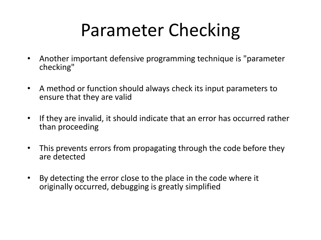parameter checking