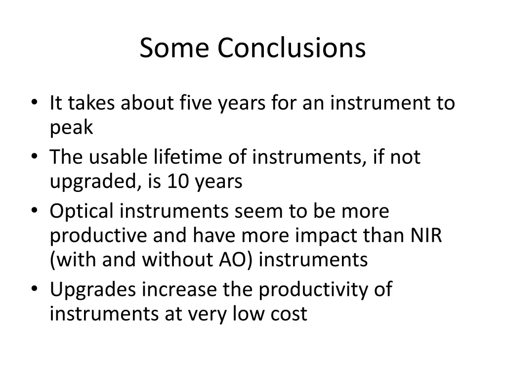 some conclusions